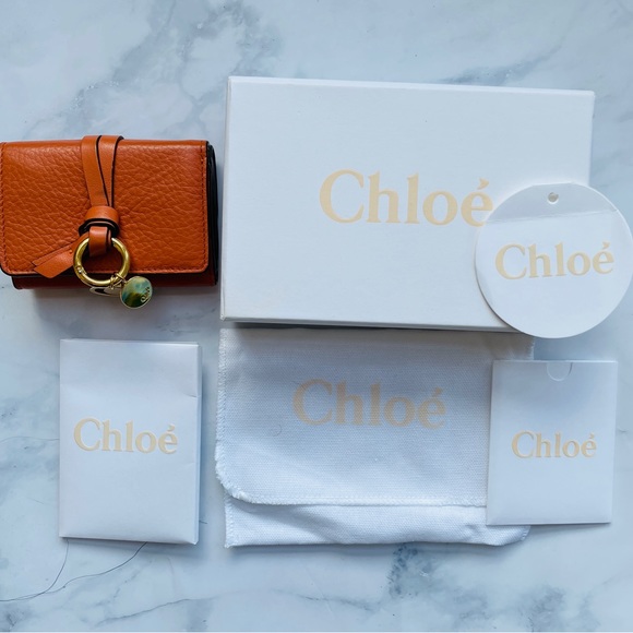 Sold! Chloe Alphabet Trifold Wallet Leather Mini Soft Ebony - Picture 14 of 16